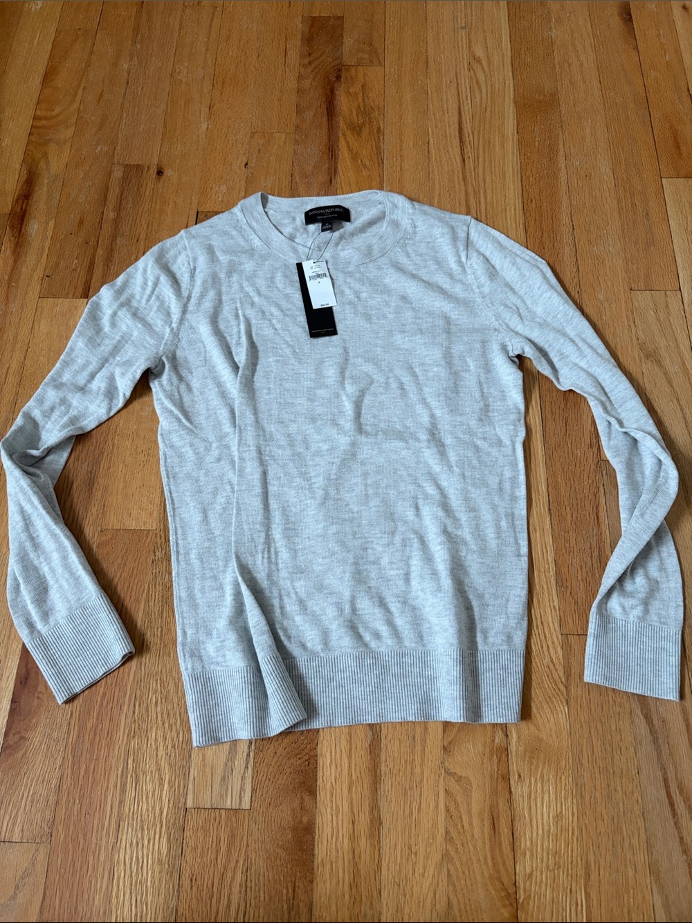 banana republic forever sweater womens sz small gray nwt